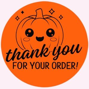 🎃 Thank You for your order  Pumpkin Stickers | 100pcs 2” Round Halloween Labels